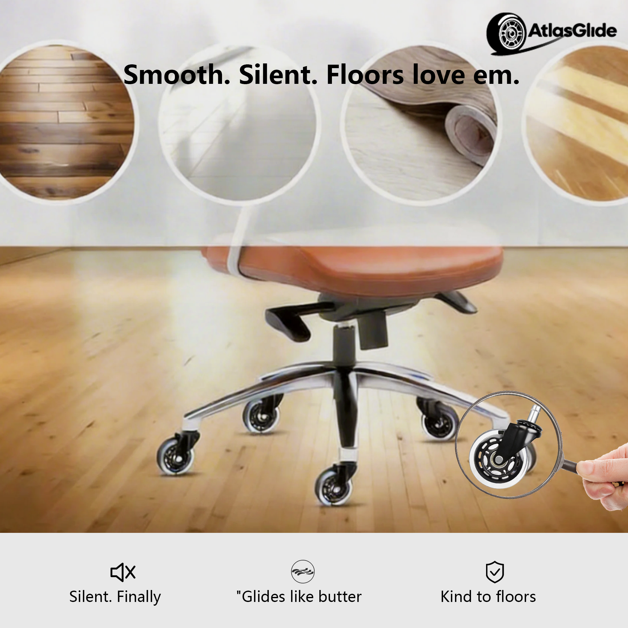 Silent chair wheels banner